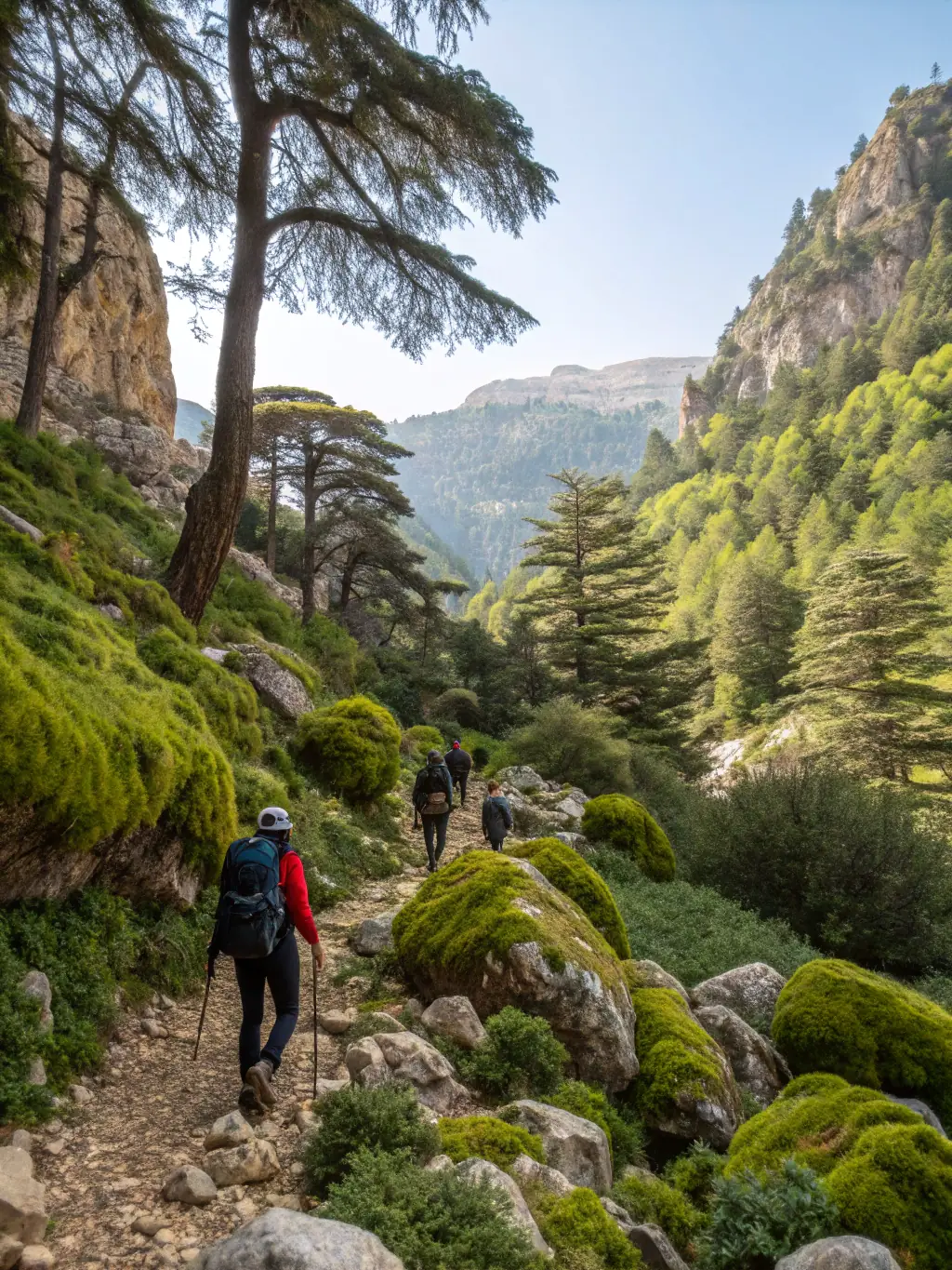 A scenic image of a group hiking through the Correze countryside, highlighting the beauty of the region and the benefits of outdoor activities.